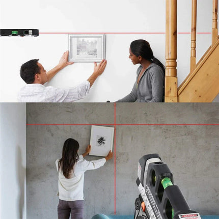 Laser Level Tape Measure Tool, 3 in 1 with Spirit Level, Distance and Angle Measuring for DIY Home Projects and Alignment