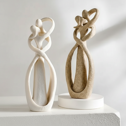 Abstract Couple Sculpture in Modern Resin for Elegant Home Decor | Timeless Love Design for Romantic Gifts