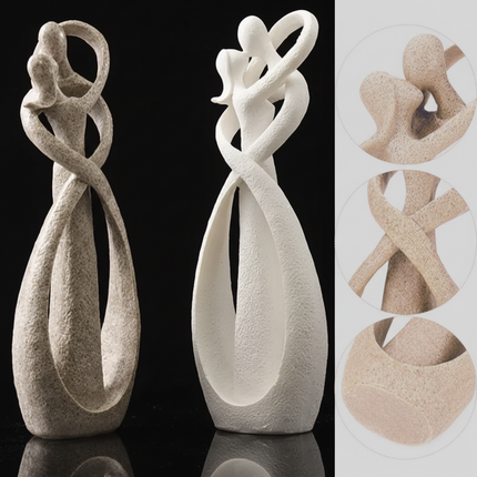 Abstract Couple Sculpture in Modern Resin for Elegant Home Decor | Timeless Love Design for Romantic Gifts