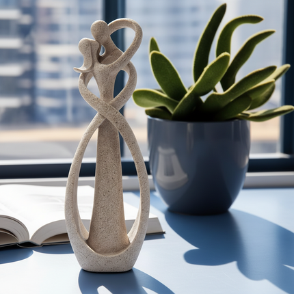 Abstract Couple Sculpture in Modern Resin for Elegant Home Decor | Timeless Love Design for Romantic Gifts