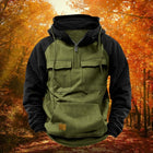 Quarter Zip Hoodie with Kangaroo Pocket, Warm Quarter Zip Sweatshirt for Outdoor Wear