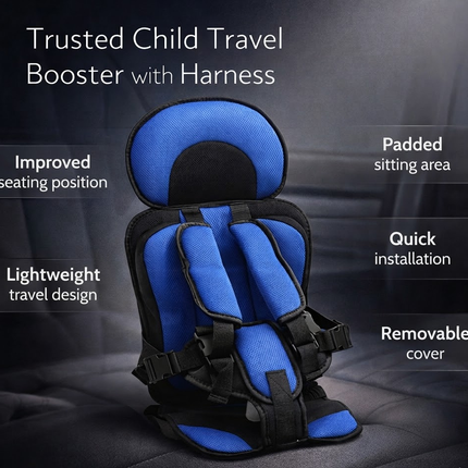 Child Car Seat Booster with Padded Cushion for Improved Safety | Lightweight Travel Design for Comfortable Journeys