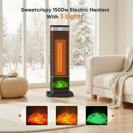 Portable Electric Space Heater with Remote Control for Fast Room Heating | Energy-Efficient & Safety Features