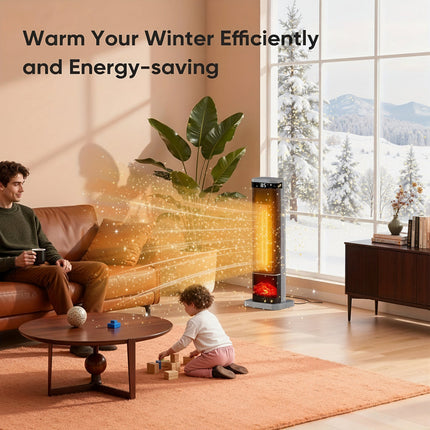 Portable Electric Space Heater with Remote Control for Fast Room Heating | Energy-Efficient & Safety Features