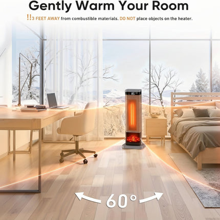 Portable Electric Space Heater with Remote Control for Fast Room Heating | Energy-Efficient & Safety Features