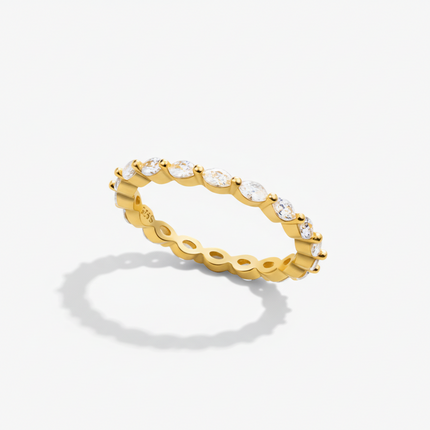 Sterling Silver Stacking Ring with Cubic Zirconia | Minimalist Adjustable Band for Everyday Elegance