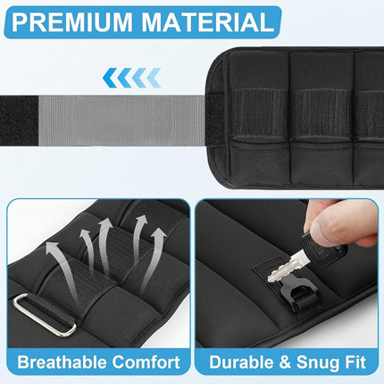 Adjustable Ankle Weights for Fitness Training with Custom Resistance | Comfortable Canvas Design for Walking and Jogging