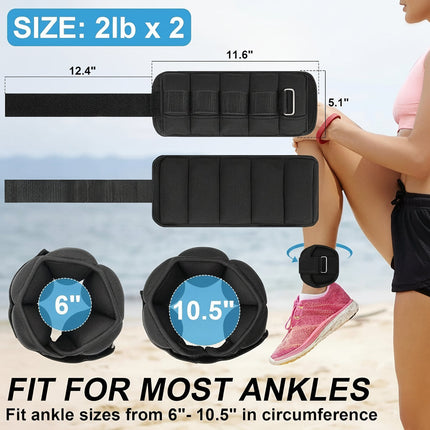 Adjustable Ankle Weights for Fitness Training with Custom Resistance | Comfortable Canvas Design for Walking and Jogging