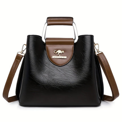 Genuine Leather Handbag Purse, Leather Crossbody Bag with Adjustable Strap and Magnetic Flap – image 6
