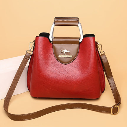 Leather Shoulder Bag, Leather Crossbody Bag with Adjustable Strap and Magnetic Flap – image 7