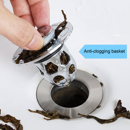 Sink Drain Stopper with Anti-Clog Basket Design | Durable Stainless Steel Plug for Easy Blocking of Hair and Debris