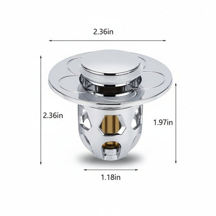 Sink Drain Stopper with Anti-Clog Basket Design | Durable Stainless Steel Plug for Easy Blocking of Hair and Debris