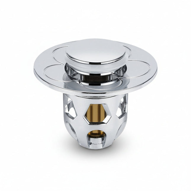 Bathroom Drain Stopper Pop Up, Sink Drain Stopper with Anti Clog Hair Catcher, Stainless Steel Bathroom Sink Stopper_00