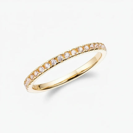 Stacking Ring in Geometric Silver Design with Cubic Zirconia | Elegant Everyday Accessory for Effortless Style