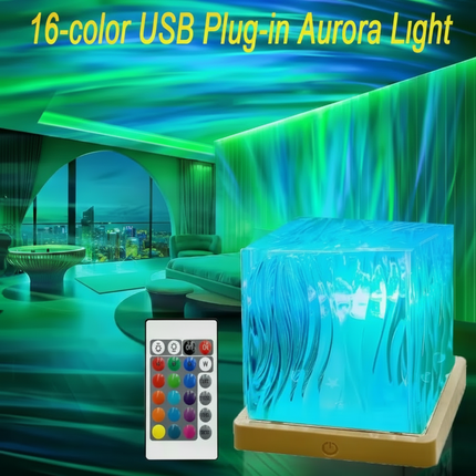 RGB Crystal LED Night Light Projector with 16 Color Modes | Touch & Remote Control for Ambient Room Lighting