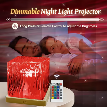 RGB Crystal LED Night Light Projector with 16 Color Modes | Touch & Remote Control for Ambient Room Lighting