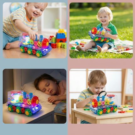 Light Up Musical Toy Train with Automatic Movement | Engaging Fun for Active Learning and Motor Skills