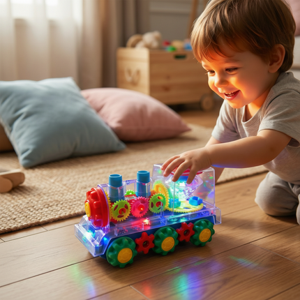 Light Up Musical Toy Train with Automatic Movement | Engaging Fun for Active Learning and Motor Skills