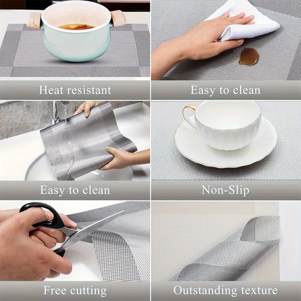 Heat-Resistant PVC Placemats | Washable Non-Slip Table Protectors for Stylish Dining