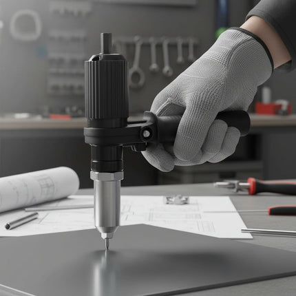 Rivet Gun Drill Adapter Kit with Interchangeable Nozzles | Fasten Multiple Rivet Sizes for Home Repairs and Workshop Projects