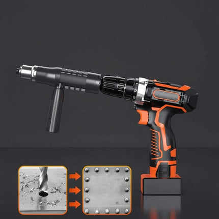 Rivet Gun Drill Adapter Kit with Interchangeable Nozzles | Fasten Multiple Rivet Sizes for Home Repairs and Workshop Projects