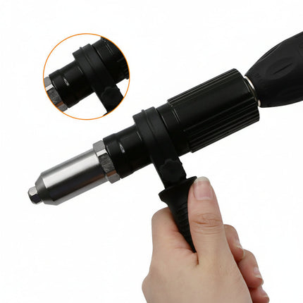 Rivet Gun Drill Adapter Kit with Interchangeable Nozzles | Fasten Multiple Rivet Sizes for Home Repairs and Workshop Projects
