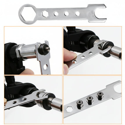 Rivet Gun Drill Adapter Kit with Interchangeable Nozzles | Fasten Multiple Rivet Sizes for Home Repairs and Workshop Projects