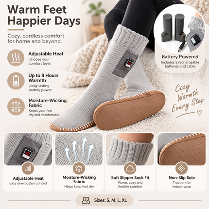 Electric Heated Socks, Thermal Socks with Adjustable Heat, Moisture Wicking Warming Socks for Winter_04