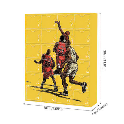 Basketball Advent Calendar Collectible Figure Set with Daily Surprises | Fun Countdown Gift for Sports Fans