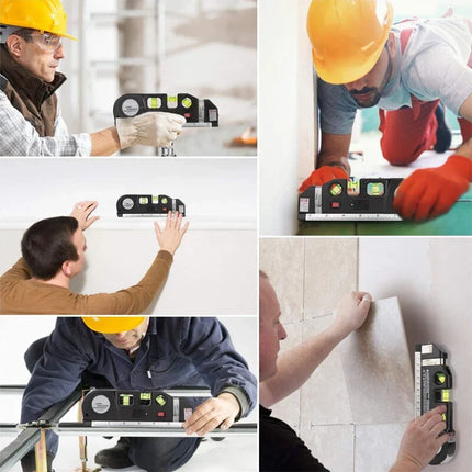 Laser Level Tape Measure Tool, 3 in 1 with Spirit Level, Distance and Angle Measuring for DIY Home Projects and Alignment