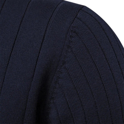 Mens Quarter Zip Sweater, Ribbed Knit Sweater Men with YKK Zipper