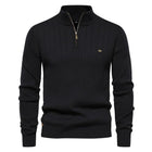 Mens Quarter Zip Sweater, Ribbed Knit Sweater Men with YKK Zipper, Mens Sweaters Business Casual, Quarter Zip Pullover