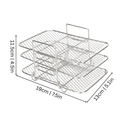 Stackable Air Fryer Rack with Open Airflow Design | Multi-Tier Cooking Tray for Organized Meal Preparation