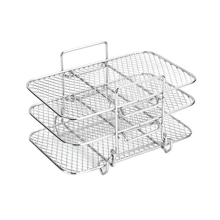 Stackable Air Fryer Rack with Open Airflow Design | Multi-Tier Cooking Tray for Organized Meal Preparation