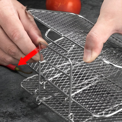 Stackable Air Fryer Rack with Open Airflow Design | Multi-Tier Cooking Tray for Organized Meal Preparation
