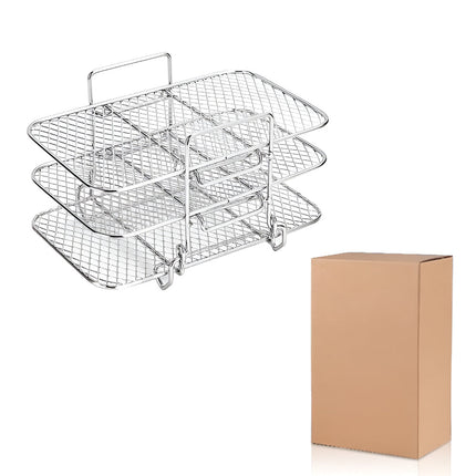 Stackable Air Fryer Rack with Open Airflow Design | Multi-Tier Cooking Tray for Organized Meal Preparation