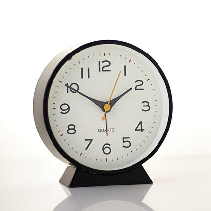 Silent Quartz Alarm Clock with Vintage Design | Easy-to-Read Analog Display for Timely Mornings