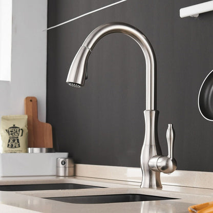 Anton Collection | Kitchen Faucet with Retractable Sprayer | Modern Design for Enhanced Functionality 0
