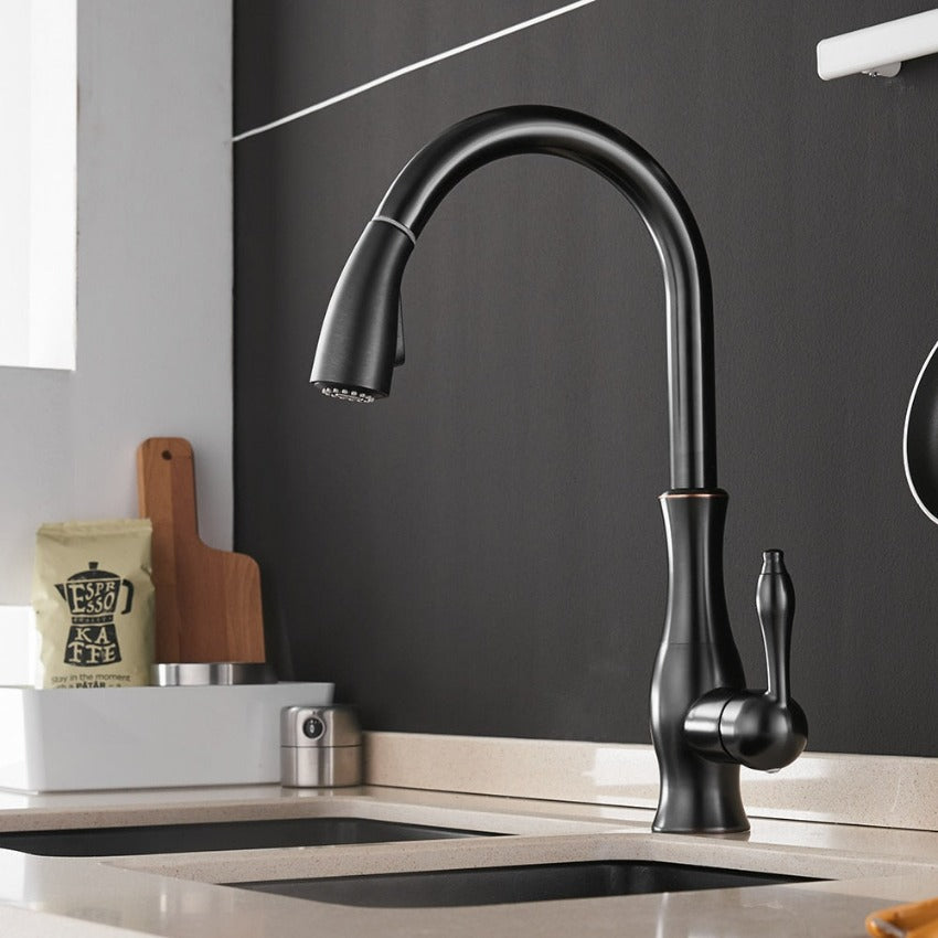 Anton Collection | Kitchen Faucet with Retractable Sprayer | Modern Design for Enhanced Functionality 4