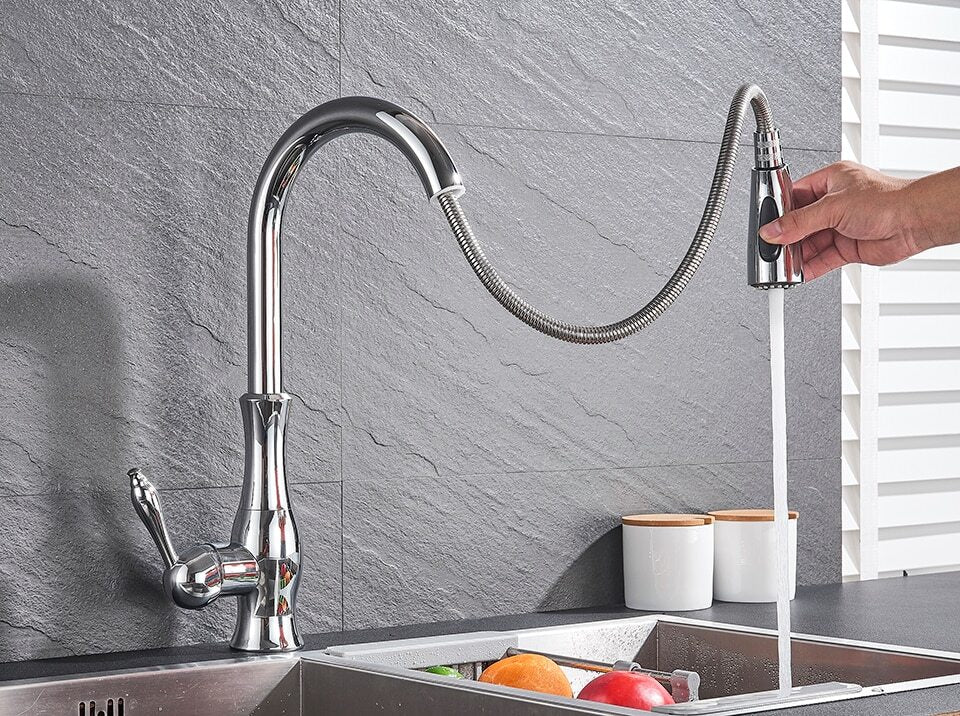 Anton Collection | Kitchen Faucet with Retractable Sprayer | Modern Design for Enhanced Functionality 5