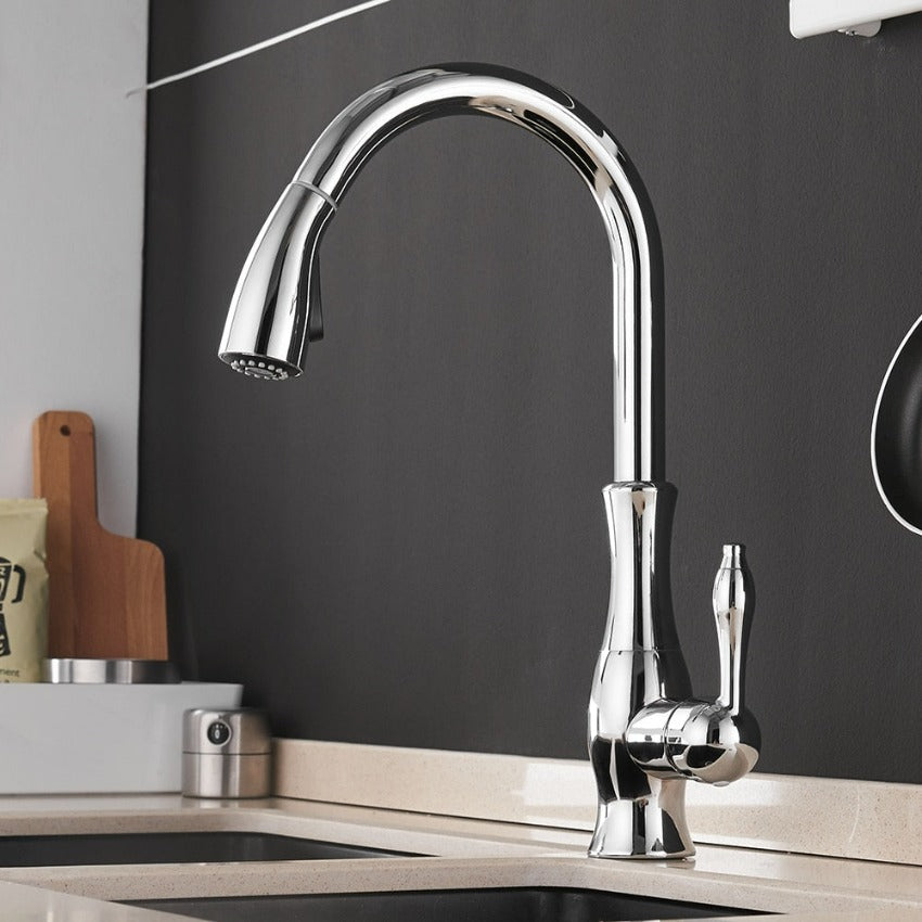 Anton Collection | Kitchen Faucet with Retractable Sprayer | Modern Design for Enhanced Functionality 6