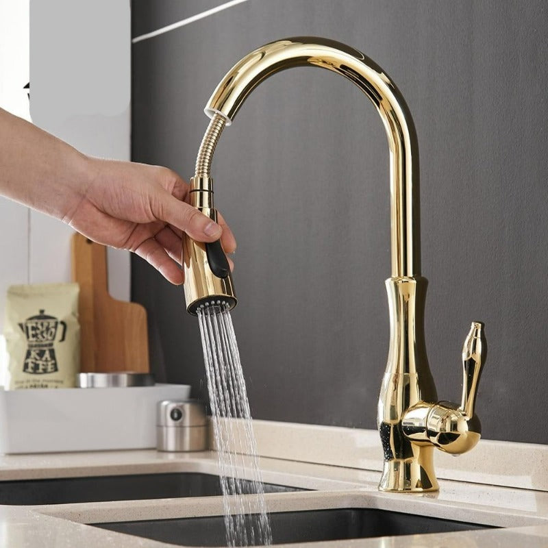 Anton Collection | Kitchen Faucet with Retractable Sprayer | Modern Design for Enhanced Functionality 7