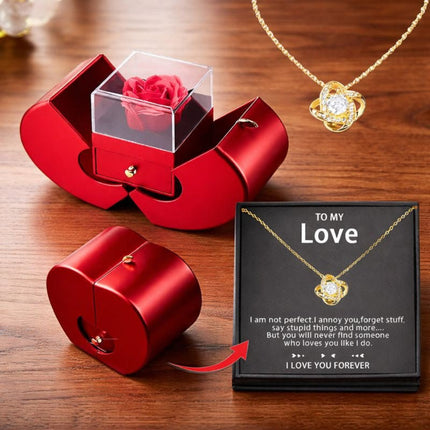 Apple-Shaped Jewelry Box with Rose Flower Gift | Elegant Keepsake for Romantic Surprises