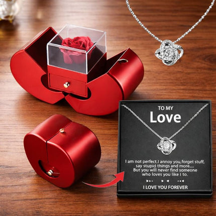 Apple-Shaped Jewelry Box with Rose Flower Gift | Elegant Keepsake for Romantic Surprises