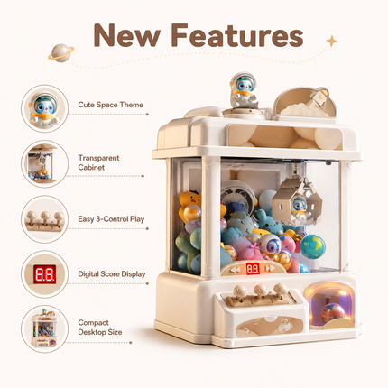 Mini Arcade Claw Machine Toy with Over 35 Plush Prizes | Fun Coin-Operated Game for Skill Development and Entertainment