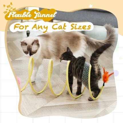 Interactive Cat Toys for Indoor Cats, Collapsible Cat Tunnel Toy with Hanging Prey – image 4