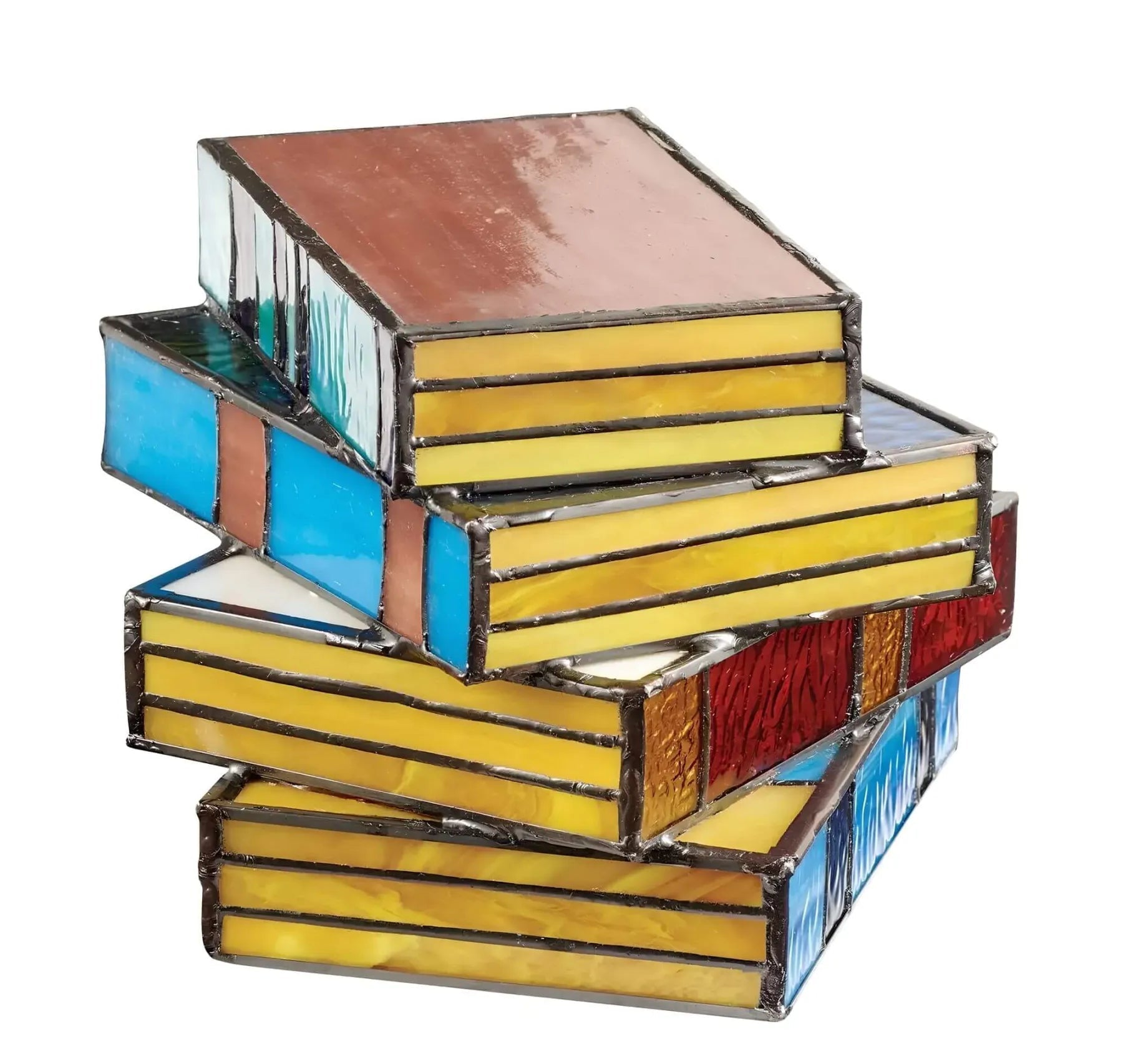 Artisan Glass Novel | Stained Glass Table Lamp with Warm Ambient Glow | Unique Bedroom Lamps for Book Lovers 3