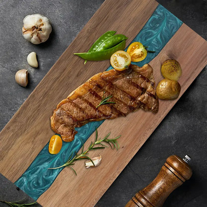 Artisan River | Custom Wood Cutting Board with Unique Resin Design | Large Kitchen Essential for Chopping and Serving 0