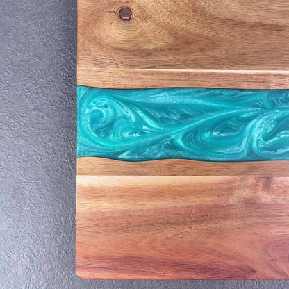 Artisan River | Custom Wood Cutting Board with Unique Resin Design | Large Kitchen Essential for Chopping and Serving 6