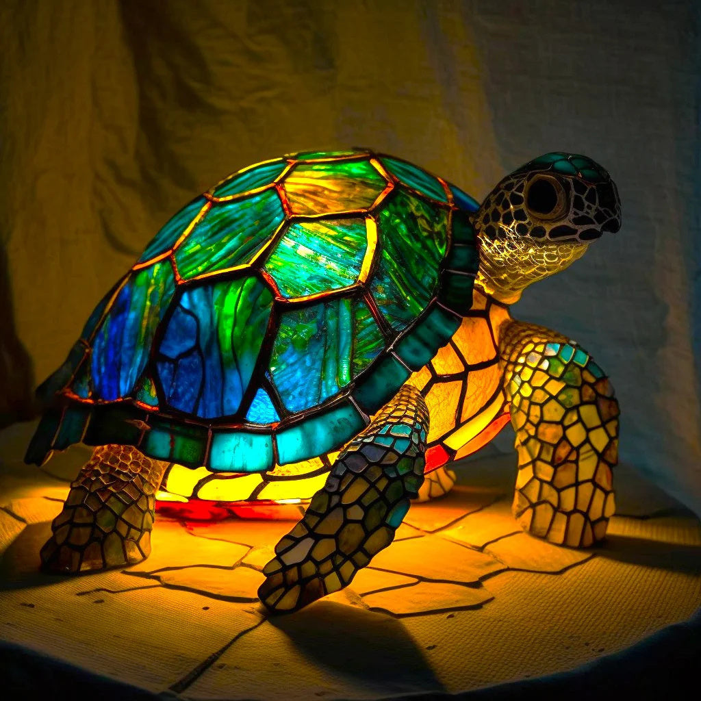 Artistic Animal Table Lamp | Stained Glass Effect with Warm Glow | Compact Decorative Accent for Cozy Spaces 13
